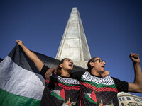 A general strike takes place in Barcelona, Spain, on September 27, 2024, in solidarity with Palestine and Lebanon. (