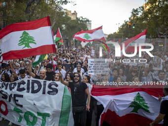 A general strike takes place in Barcelona, Spain, on September 27, 2024, in solidarity with Palestine and Lebanon. (