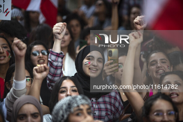 A general strike takes place in Barcelona, Spain, on September 27, 2024, in solidarity with Palestine and Lebanon. 