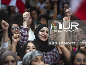 A general strike takes place in Barcelona, Spain, on September 27, 2024, in solidarity with Palestine and Lebanon. (