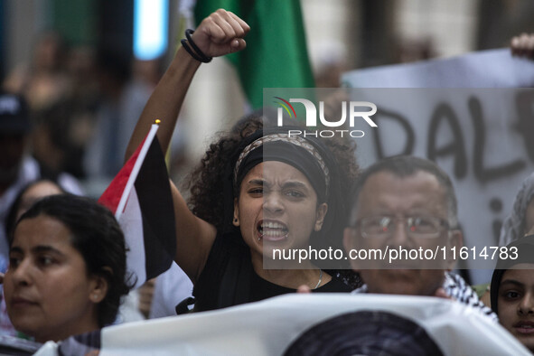 A general strike takes place in Barcelona, Spain, on September 27, 2024, in solidarity with Palestine and Lebanon. 