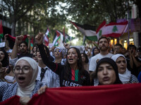 A general strike takes place in Barcelona, Spain, on September 27, 2024, in solidarity with Palestine and Lebanon. (