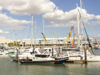 A National Guard speed boat is on a dock in Lisbon, Portugal, on September 27, 2024. Data from the BdP indicate that revenue from tourism, w...