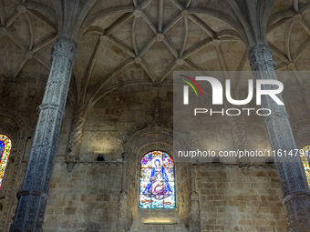 A general view inside the Monasterio dos Jeronimos Church in Lisbon, Portugal, on September 27, 2024. Data from the BdP indicate that revenu...