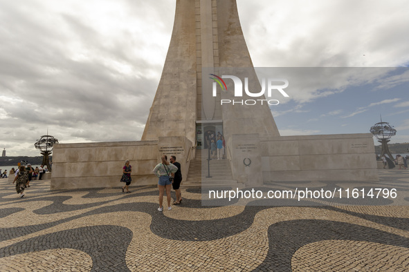 A general view of people at the Monumento dos Descobridores in Lisbon, Portugal, on September 27, 2024. Data from the BdP indicate that reve...