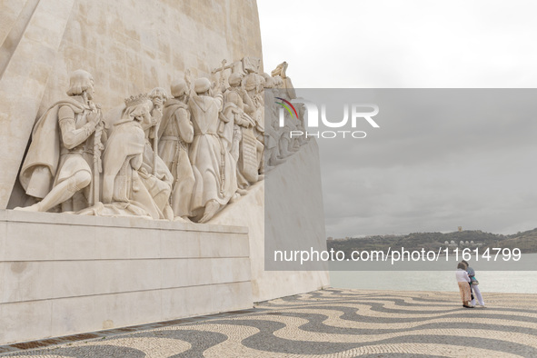 A general view of people at the Monumento dos Descobridores in Lisbon, Portugal, on September 27, 2024. Data from the BdP indicate that reve...