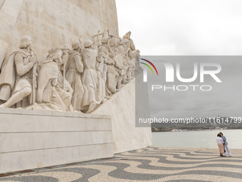 A general view of people at the Monumento dos Descobridores in Lisbon, Portugal, on September 27, 2024. Data from the BdP indicate that reve...