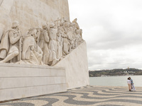 A general view of people at the Monumento dos Descobridores in Lisbon, Portugal, on September 27, 2024. Data from the BdP indicate that reve...