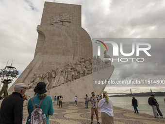 A general view of people at the Monumento dos Descobridores in Lisbon, Portugal, on September 27, 2024. Data from the BdP indicate that reve...