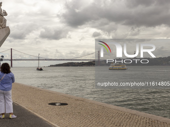 A general view of people at the Monumento dos Descobridores in Lisbon, Portugal, on September 27, 2024. Data from the BdP indicate that reve...