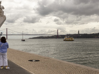 A general view of people at the Monumento dos Descobridores in Lisbon, Portugal, on September 27, 2024. Data from the BdP indicate that reve...