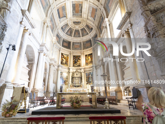 People are seen inside the Monasterio dos Jeronimos Church in Lisbon, Portugal, on September 27, 2024. Data from the BdP indicate that reven...