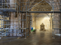 A general view of restorations near the tomb of Vasco da Gama in Lisbon, Portugal, on September 27, 2024. Data from the BdP indicate that re...