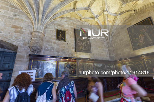 People are seen inside the Monasterio dos Jeronimos Church in Lisbon, Portugal, on September 27, 2024. Data from the BdP indicate that reven...