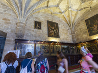 People are seen inside the Monasterio dos Jeronimos Church in Lisbon, Portugal, on September 27, 2024. Data from the BdP indicate that reven...