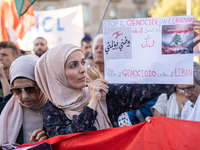 Thousands of people demonstrate in the center of Barcelona, Spain, on September 27, 2024, on the day that a general strike is declared in Sp...