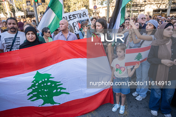 Thousands of people demonstrate in the center of Barcelona, Spain, on September 27, 2024, on the day that a general strike is declared in Sp...