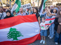 Thousands of people demonstrate in the center of Barcelona, Spain, on September 27, 2024, on the day that a general strike is declared in Sp...