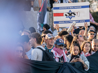 Thousands of people demonstrate in the center of Barcelona, Spain, on September 27, 2024, on the day that a general strike is declared in Sp...