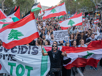 Thousands of people demonstrate in the center of Barcelona, Spain, on September 27, 2024, on the day that a general strike is declared in Sp...