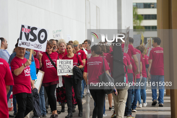 Musicians from the National Symphony Orchestra at the Kennedy Center in Washington, D.C., go on strike for the first time in 46 years. The m...