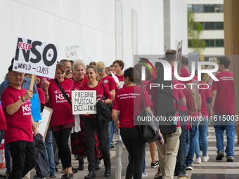 Musicians from the National Symphony Orchestra at the Kennedy Center in Washington, D.C., go on strike for the first time in 46 years. The m...