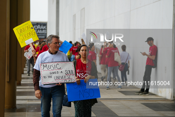 Musicians from the National Symphony Orchestra at the Kennedy Center in Washington, D.C., go on strike for the first time in 46 years. The m...