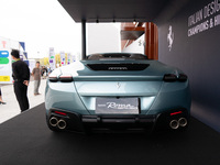 A Ferrari Roma is displayed in the main exhibition hall at WDCC2024 in Shanghai, China, on September 27, 2024. (