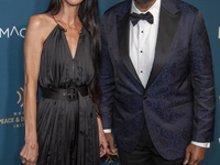 Caroline Descombris and Forest Whitaker attend the 2024 Faces Of Hope Gala at Gotham Hall in New York, USA, on September 27, 2024. (