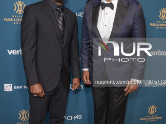 Elvis Nolasco and Forest Whitaker attend the 2024 Faces Of Hope Gala at Gotham Hall in New York, New York, USA, on September 27, 2024. (