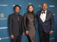 Elvis Nolasco, Ilfenesh Hadera, and Forest Whitaker attend the 2024 Faces Of Hope Gala at Gotham Hall in New York, New York, USA, on Septemb...