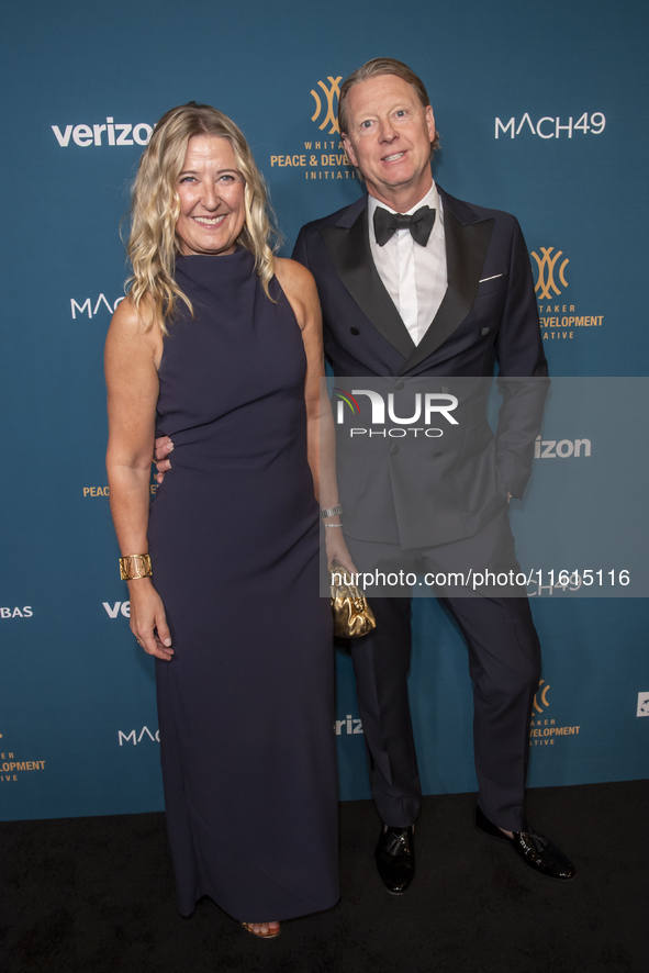 Beatrice Vestberg and Hans Vestberg, CEO and Chairman of Verizon, attend the 2024 Faces Of Hope Gala at Gotham Hall in New York, USA, on Sep...