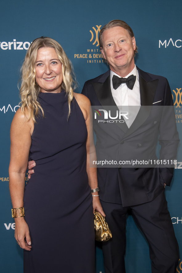 Beatrice Vestberg and Hans Vestberg, CEO and Chairman of Verizon, attend the 2024 Faces Of Hope Gala at Gotham Hall in New York, USA, on Sep...