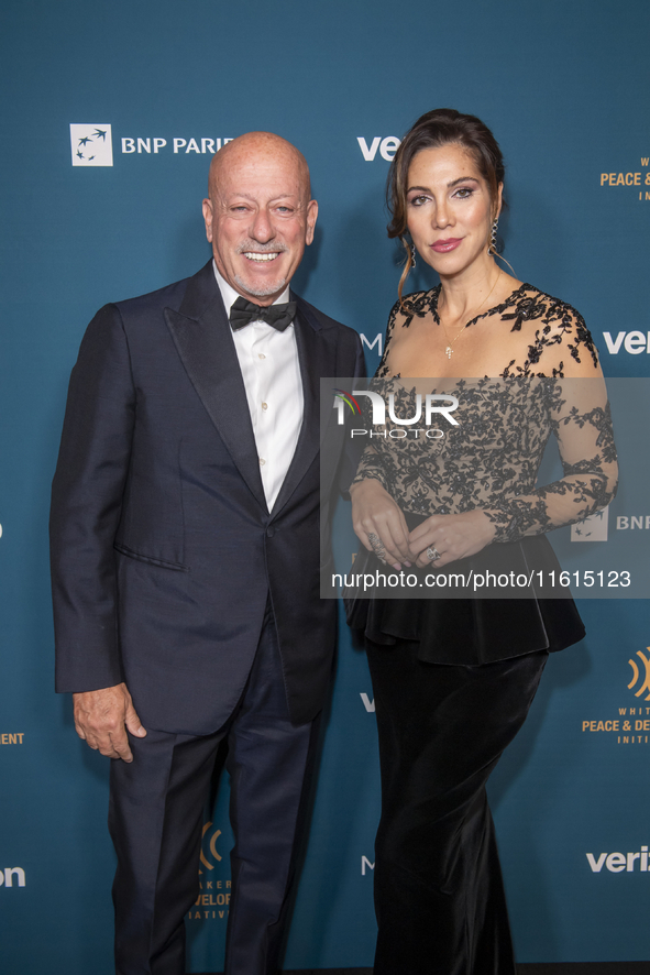 Domenico Vacca and Eleonora Pieroni attend the 2024 Faces Of Hope Gala at Gotham Hall in New York, New York, USA, on September 27, 2024. 