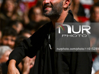 Giuliano Sangiorgi, singer of Negramaro, attends Serena Brancale's concert ''Baccala on Tour'' at the Auditorium Parco della Musica in Rome,...