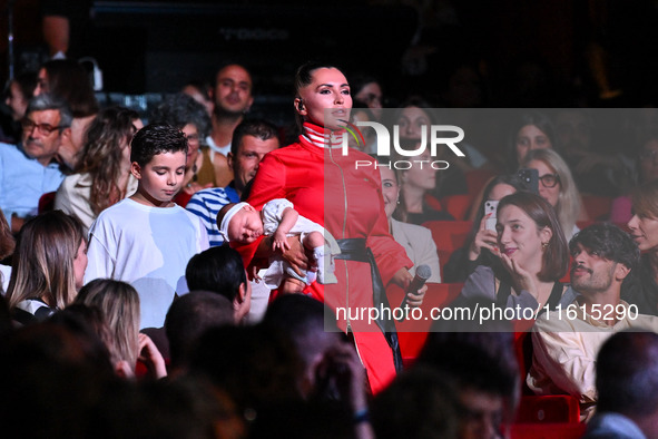 Serena Brancale performs during the ''Baccala on Tour'' concert at the Auditorium Parco della Musica in Rome, Italy, on September 27, 2024. 