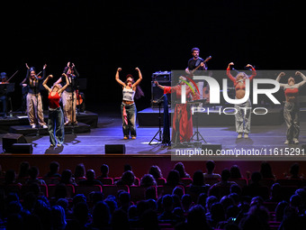 Serena Brancale performs during the ''Baccala on Tour'' concert at the Auditorium Parco della Musica in Rome, Italy, on September 27, 2024....