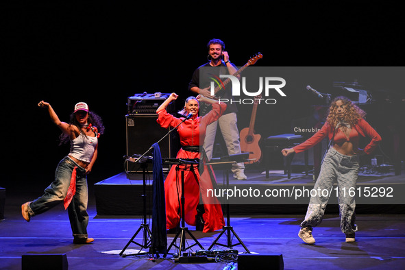 Serena Brancale performs during the ''Baccala on Tour'' concert at the Auditorium Parco della Musica in Rome, Italy, on September 27, 2024. 