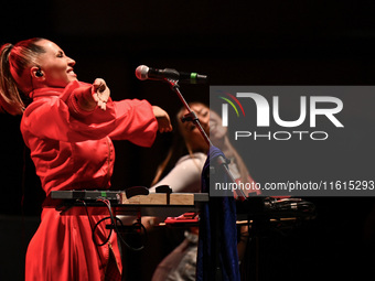 Serena Brancale performs during the ''Baccala on Tour'' concert at the Auditorium Parco della Musica in Rome, Italy, on September 27, 2024....