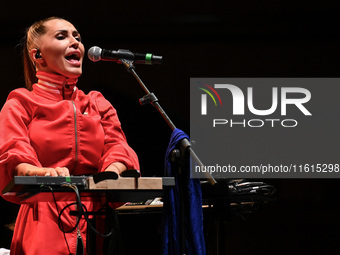 Serena Brancale performs during the ''Baccala on Tour'' concert at the Auditorium Parco della Musica in Rome, Italy, on September 27, 2024....