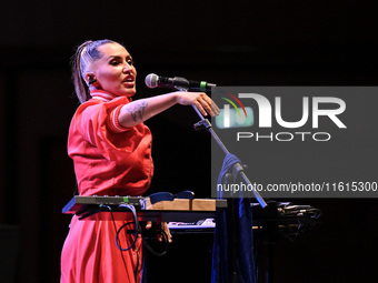 Serena Brancale performs during the ''Baccala on Tour'' concert at the Auditorium Parco della Musica in Rome, Italy, on September 27, 2024....