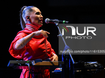 Serena Brancale performs during the ''Baccala on Tour'' concert at the Auditorium Parco della Musica in Rome, Italy, on September 27, 2024....