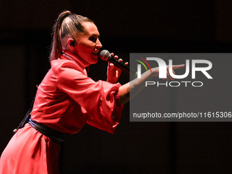 Serena Brancale performs during the ''Baccala on Tour'' concert at the Auditorium Parco della Musica in Rome, Italy, on September 27, 2024....