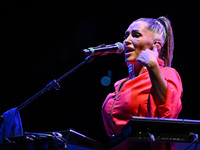 Serena Brancale performs during the ''Baccala on Tour'' concert at the Auditorium Parco della Musica in Rome, Italy, on September 27, 2024....