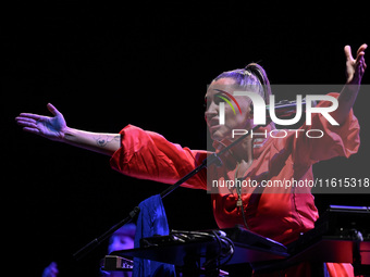 Serena Brancale performs during the ''Baccala on Tour'' concert at the Auditorium Parco della Musica in Rome, Italy, on September 27, 2024....