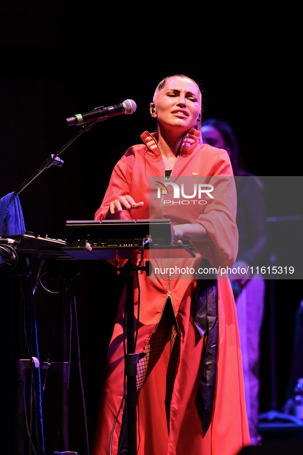 Serena Brancale performs during the ''Baccala on Tour'' concert at the Auditorium Parco della Musica in Rome, Italy, on September 27, 2024. 