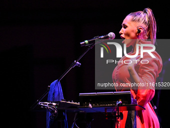 Serena Brancale performs during the ''Baccala on Tour'' concert at the Auditorium Parco della Musica in Rome, Italy, on September 27, 2024....