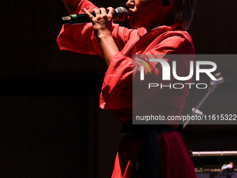 Serena Brancale performs during the ''Baccala on Tour'' concert at the Auditorium Parco della Musica in Rome, Italy, on September 27, 2024....