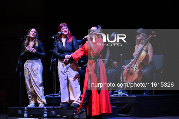 Serena Brancale performs during the ''Baccala on Tour'' concert at the Auditorium Parco della Musica in Rome, Italy, on September 27, 2024. 