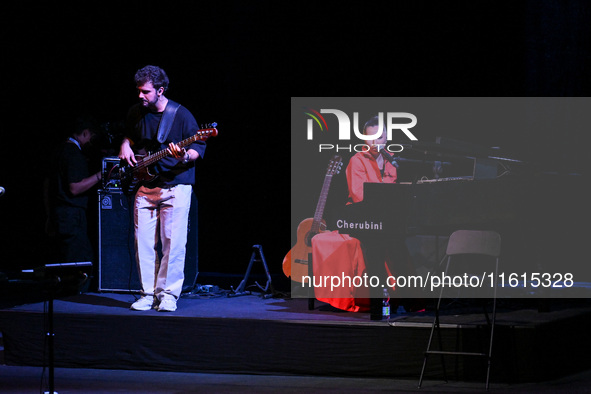 Serena Brancale performs during the ''Baccala on Tour'' concert at the Auditorium Parco della Musica in Rome, Italy, on September 27, 2024. 